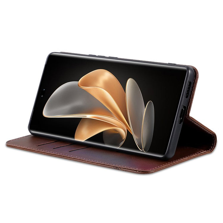 AZNS For Huawei nova 13 Pro 5G Case Cowhide Texture PU Leather Wallet Phone Cover - Coffee