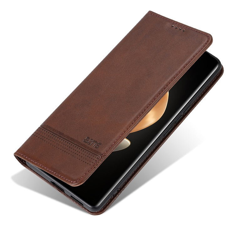 AZNS For Huawei nova 13 Pro 5G Case Cowhide Texture PU Leather Wallet Phone Cover - Coffee