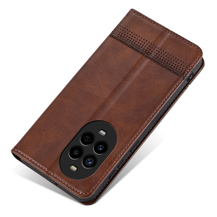 AZNS For Huawei nova 13 Pro 5G Case Cowhide Texture PU Leather Wallet Phone Cover - Coffee