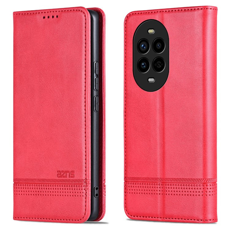 AZNS For Huawei nova 13 Pro 5G Case Cowhide Texture PU Leather Wallet Phone Cover - Red