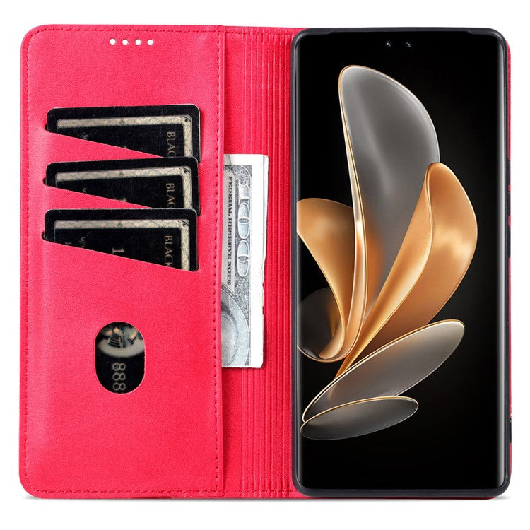 AZNS For Huawei nova 13 Pro 5G Case Cowhide Texture PU Leather Wallet Phone Cover - Red