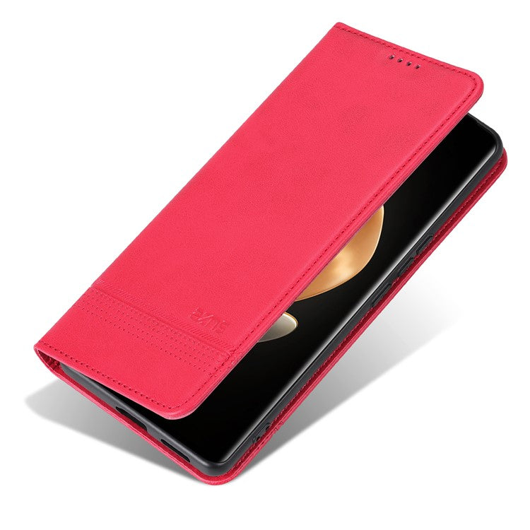 AZNS For Huawei nova 13 Pro 5G Case Cowhide Texture PU Leather Wallet Phone Cover - Red