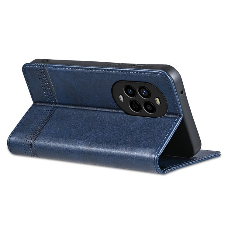 AZNS For Huawei nova 13 Pro 5G Case Cowhide Texture PU Leather Wallet Phone Cover - Blue