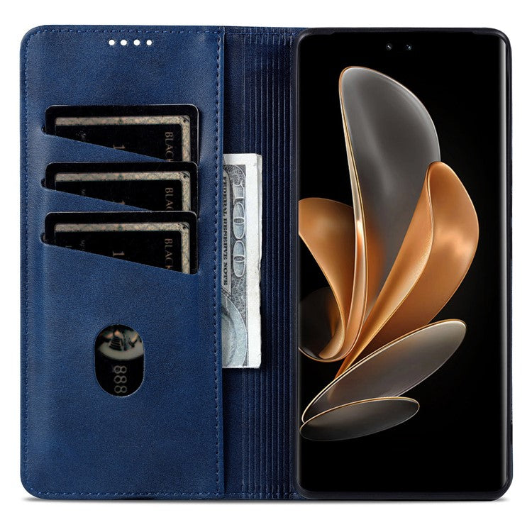 AZNS For Huawei nova 13 Pro 5G Case Cowhide Texture PU Leather Wallet Phone Cover - Blue