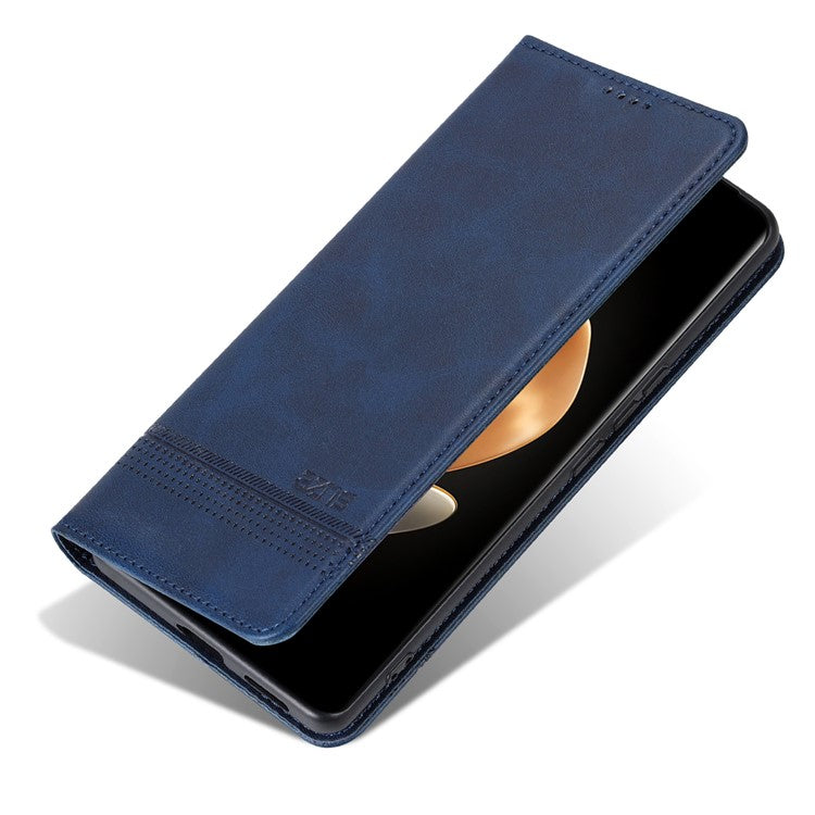 AZNS For Huawei nova 13 Pro 5G Case Cowhide Texture PU Leather Wallet Phone Cover - Blue