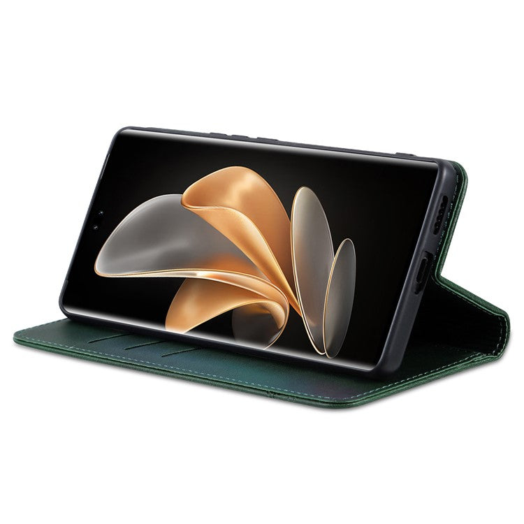 AZNS For Huawei nova 13 Pro 5G Case Cowhide Texture PU Leather Wallet Phone Cover - Green