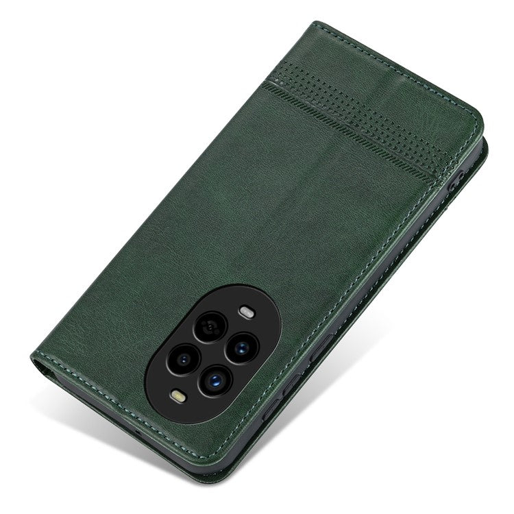 AZNS For Huawei nova 13 Pro 5G Case Cowhide Texture PU Leather Wallet Phone Cover - Green