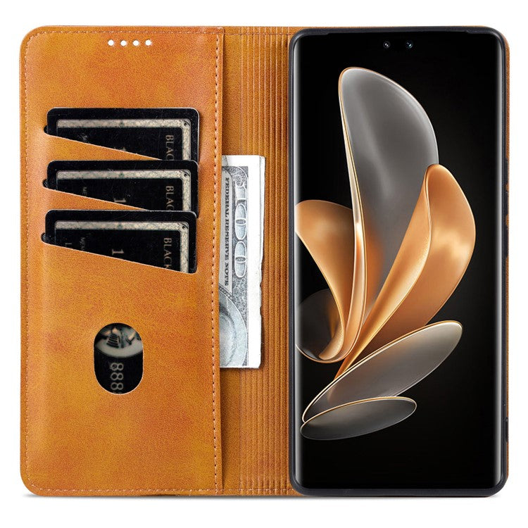 AZNS For Huawei nova 13 Pro 5G Case Cowhide Texture PU Leather Wallet Phone Cover - Brown