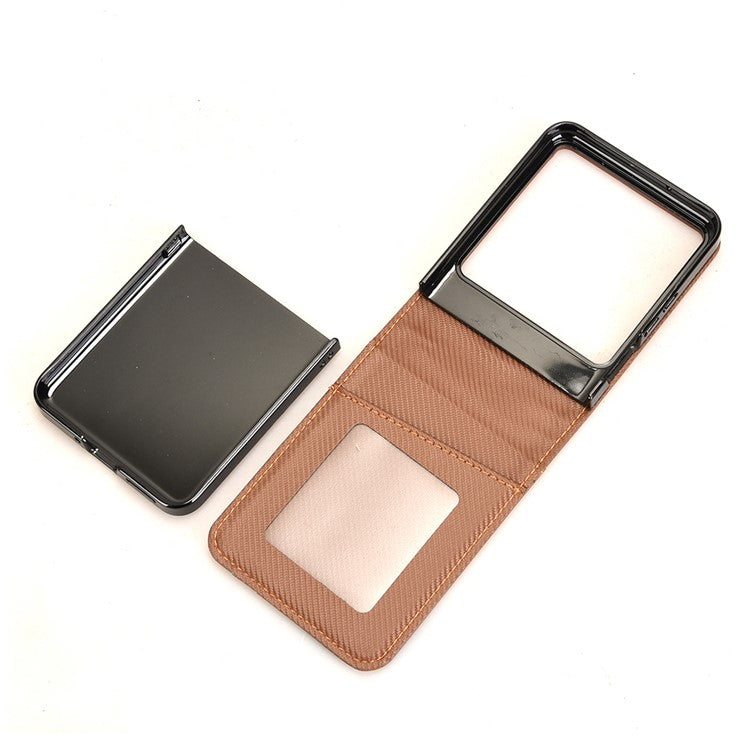 For Infinix Zero Flip 5G Case PU Leather+PC Card Holder Mobile Phone Cover - Blue