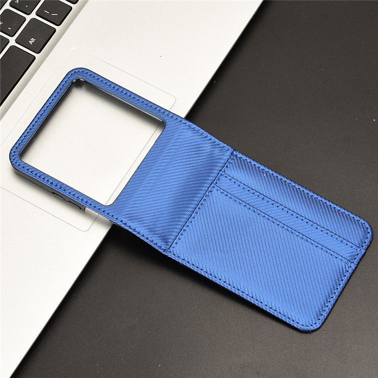 For Infinix Zero Flip 5G Case PU Leather+PC Card Holder Mobile Phone Cover - Blue
