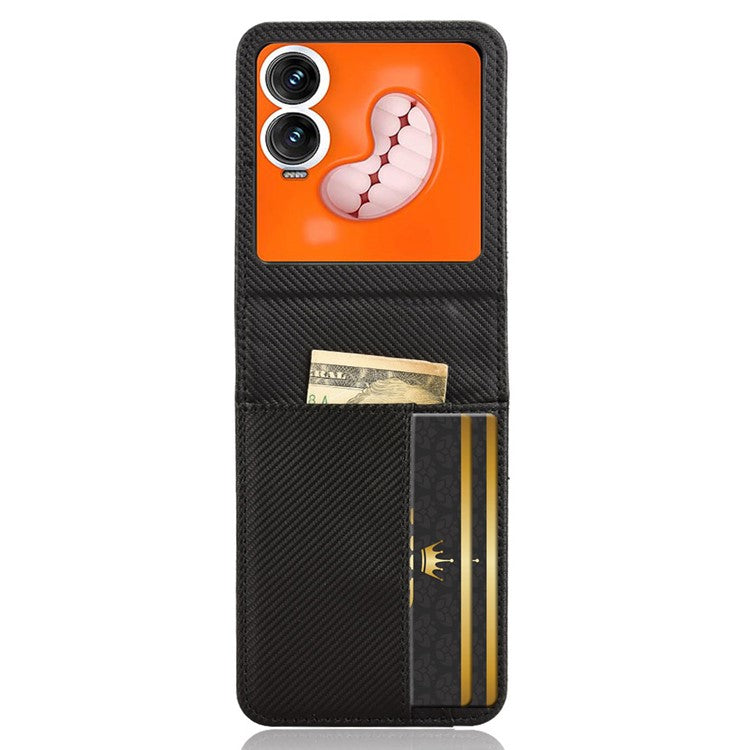 For Infinix Zero Flip 5G Case PU Leather+PC Card Holder Mobile Phone Cover - Black