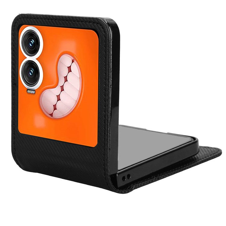 For Infinix Zero Flip 5G Case PU Leather+PC Card Holder Mobile Phone Cover - Black