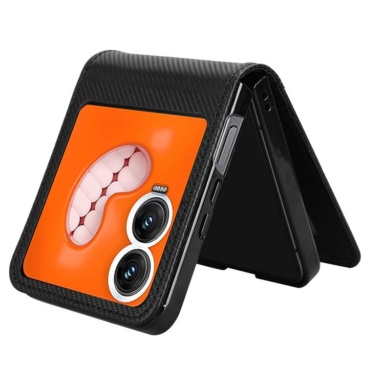 For Infinix Zero Flip 5G Case PU Leather+PC Card Holder Mobile Phone Cover - Black