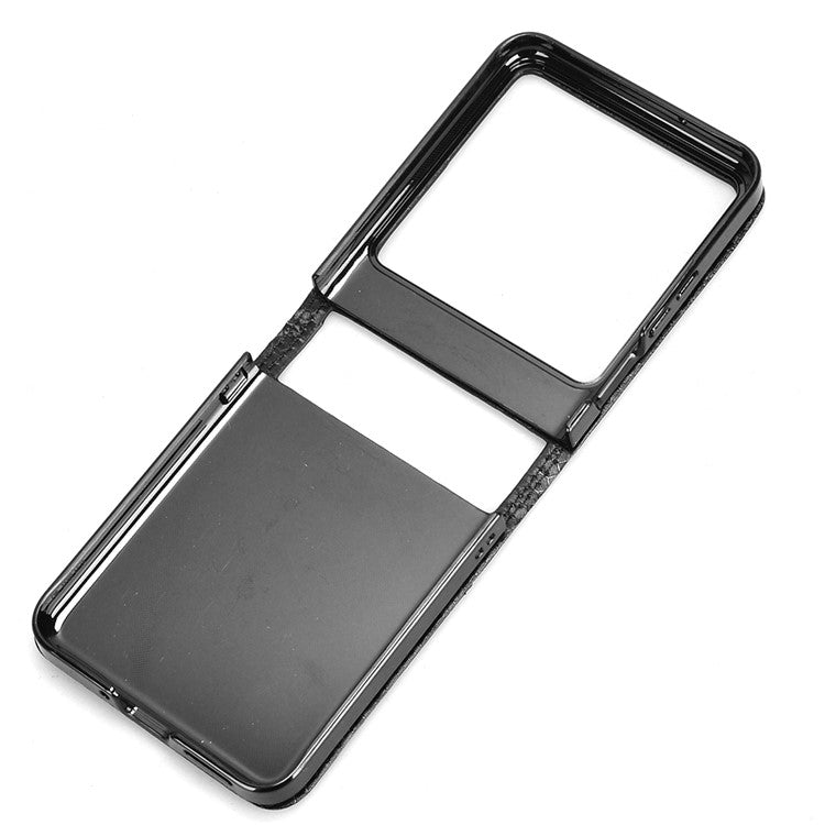 For Infinix Zero Flip 5G Case Dot Pattern Imprint PU Leather Coated PC Phone Cover with Card Holder - Silver