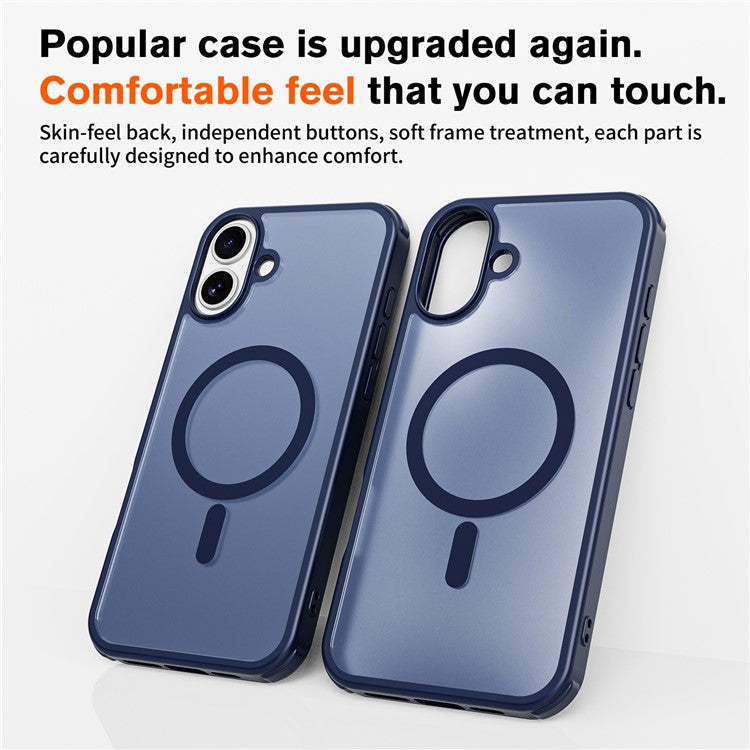 For iPhone 16 Magnetic Case Compatible with MagSafe TPU+PC Phone Cover - Blue