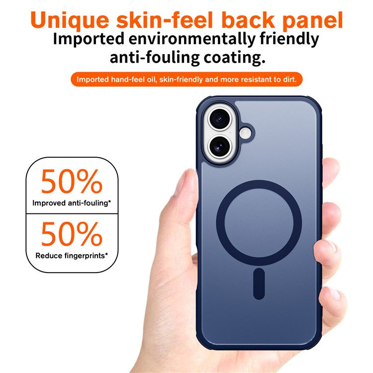 For iPhone 16 Magnetic Case Compatible with MagSafe TPU+PC Phone Cover - Blue