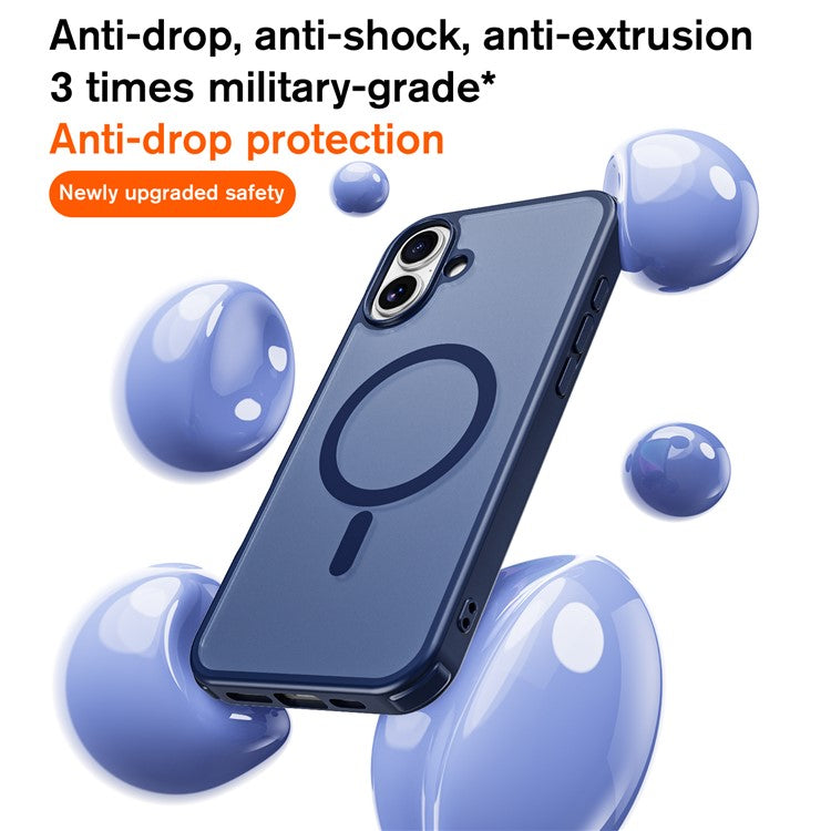 For iPhone 16 Magnetic Case Compatible with MagSafe TPU+PC Phone Cover - Blue