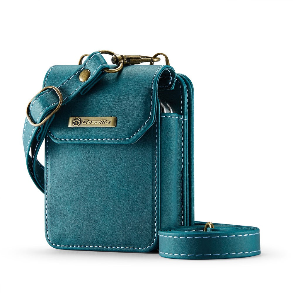 For Samsung Galaxy Z Flip7 FE 5G / Z Flip7 5G / Z Flip6 5G / Z Flip5 5G Phone Pouch with Strap RFID Blocking Leather Wallet Phone Case - Green