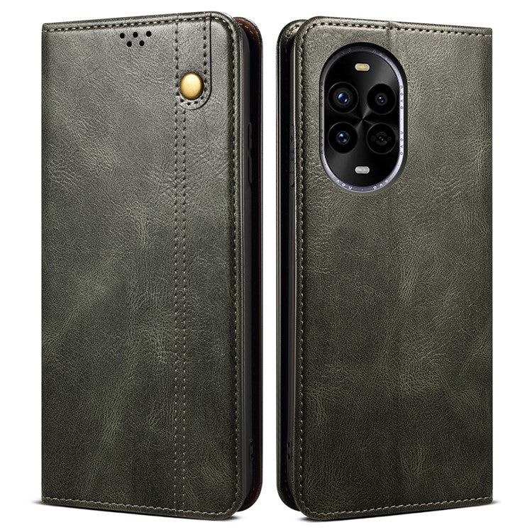 For Huawei nova 13 Pro 5G Case Crazy Horse Texture Waxy Leather Wallet Stand Phone Cover - Green