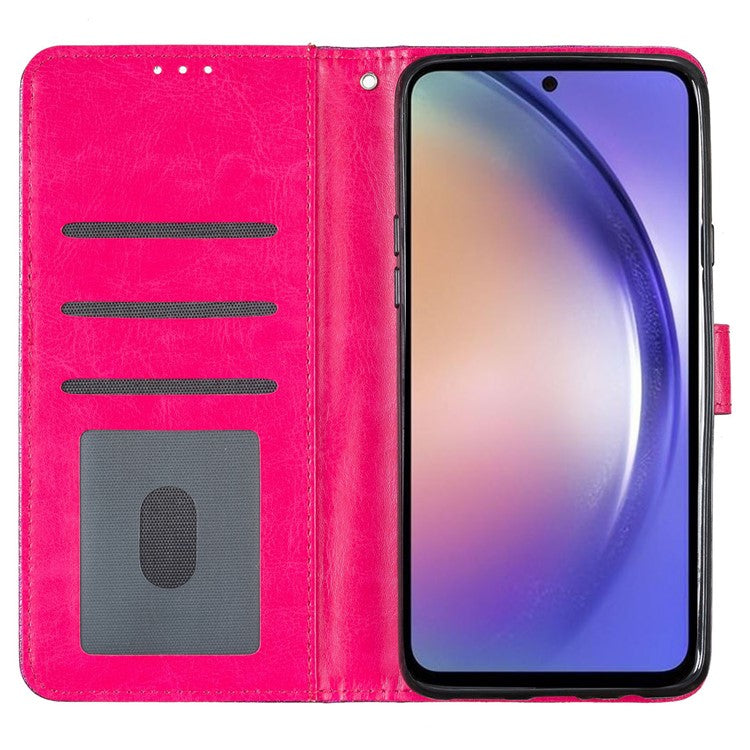 For Google Pixel 9a Wallet Case Glitter Anti-Scratch Leather Phone Cover Stand - Rose