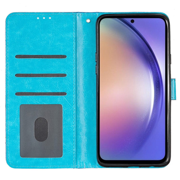 For Google Pixel 9a Wallet Case Glitter Anti-Scratch Leather Phone Cover Stand - Blue