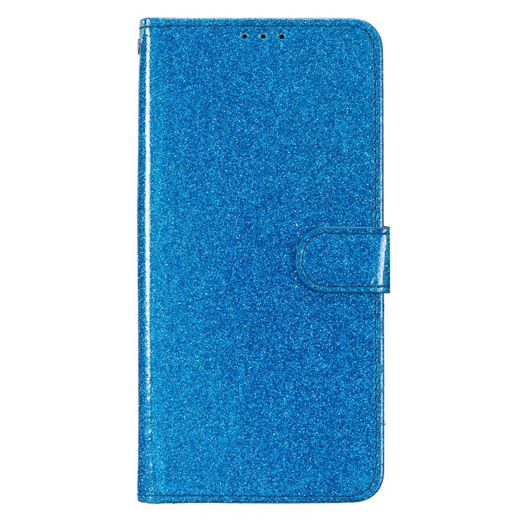 For Google Pixel 9a Wallet Case Glitter Anti-Scratch Leather Phone Cover Stand - Blue