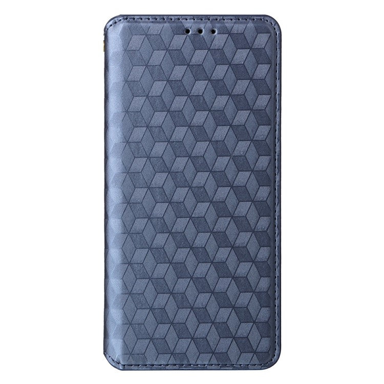 For OnePlus 13 Wallet Case Rhombus Imprinted Leather Phone Cover - Blue