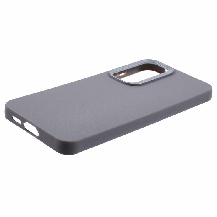 For Samsung Galaxy S24+ Case Leather Textured TPU Shockproof Phone Cover - Grey