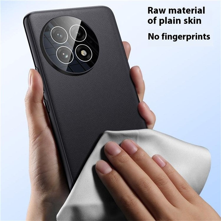 For OnePlus 13 Case Drop Resistant PU Leather+TPU Phone Cover - Black