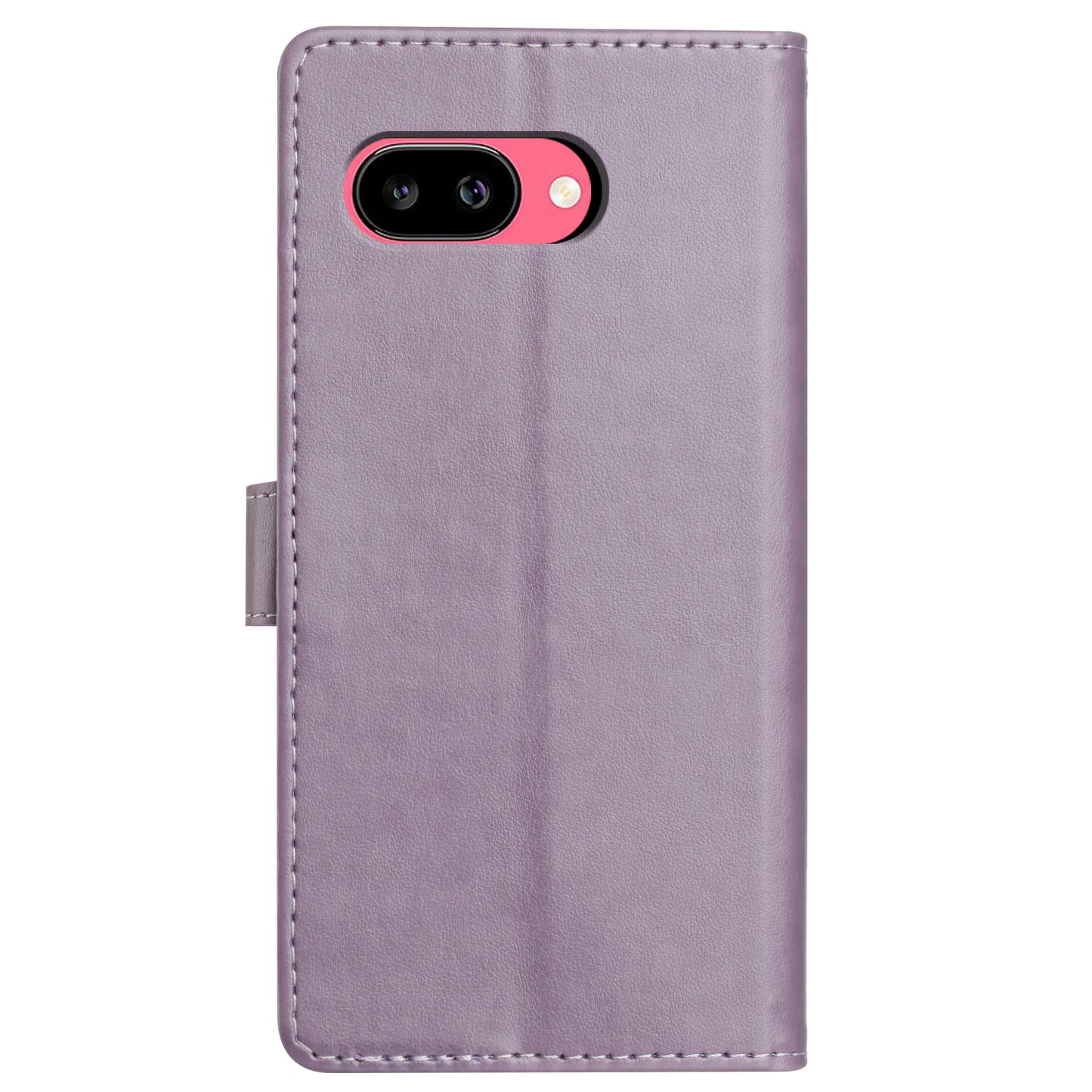 For Google Pixel 9a Leather Case Wallet Stand Phone Cover with Handy Strap - Purple