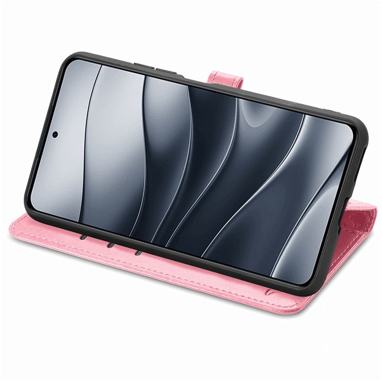 For Xiaomi Redmi Note 14 5G Case Leather Wallet Flip Phone Cover Cute Cat Dog Pattern - Pink