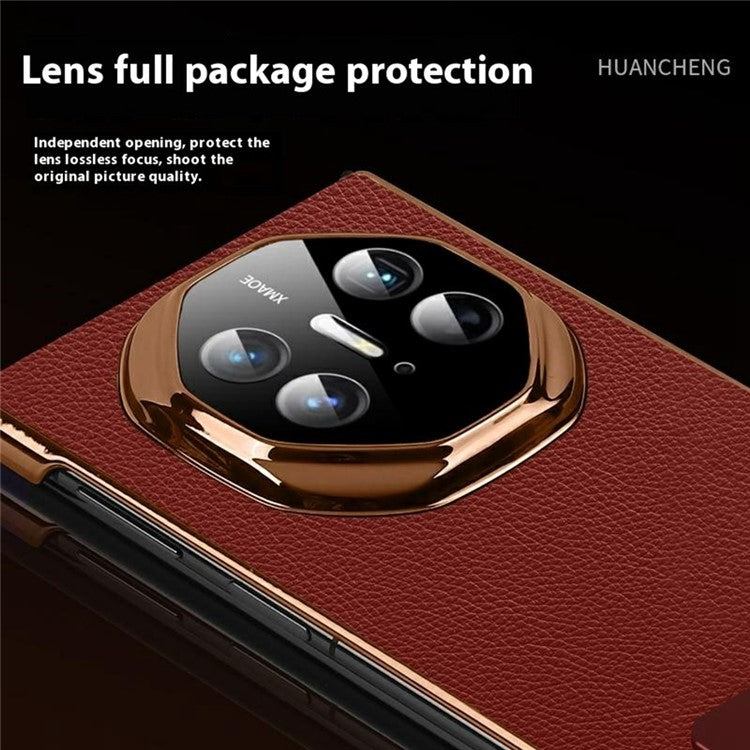 For Huawei Mate XT Ultimate Phone Case Kickstand Leather+PC Mobile Cover - Black