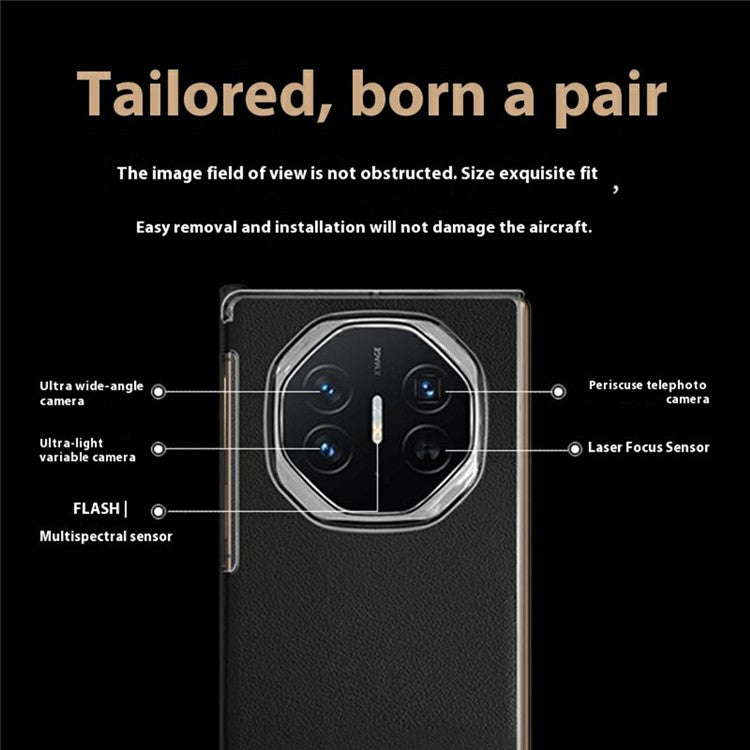 For Huawei Mate XT Ultimate Case Kickstand PU Leather+PC Phone Back Cover - Black