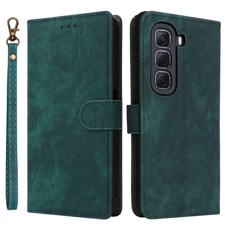 For Infinix Hot 50 Pro+ 4G X6880 Wallet Phone Case RFID Blocking PU Leather Flip Cover Stand View - Green