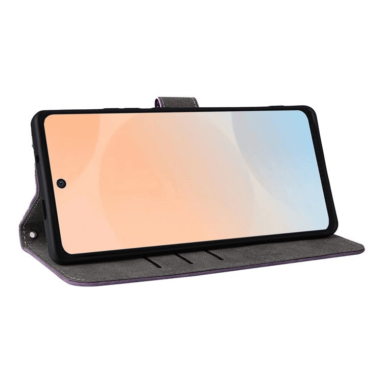 For Infinix Hot 50 Pro+ 4G X6880 Wallet Phone Case RFID Blocking PU Leather Flip Cover Stand View - Purple