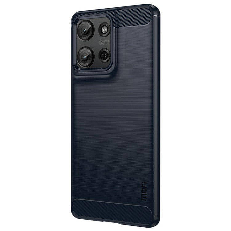 MOFI JK TPU Series-1 For Motorola Moto G75 5G Case Carbon Fiber Texture TPU Soft Phone Cover - Blue