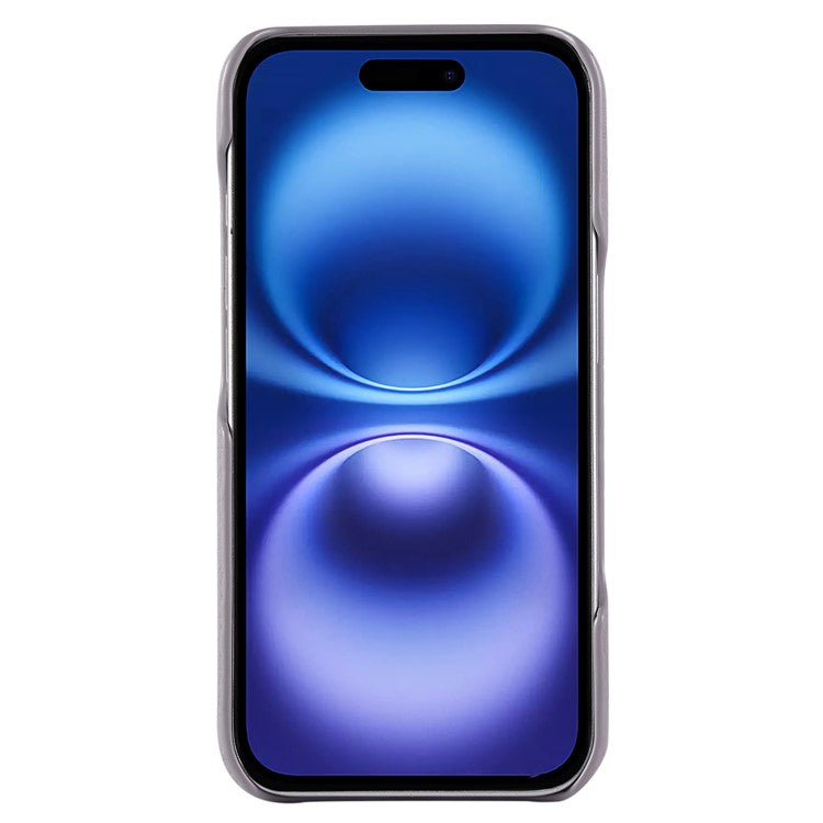 For iPhone 16 Case with Card Holder, Shoulder Strap PC+TPU Ring Kickstand Phone Back Cover - Purplish