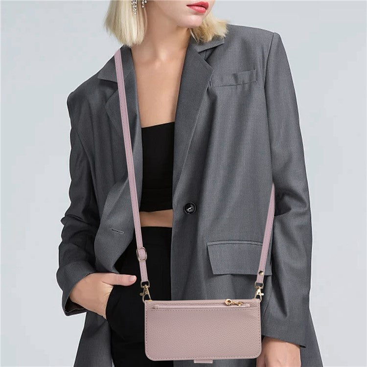 For Google Pixel 8 Pro Wallet Phone Case Shockproof TPU+PU Leather Flip Cover with Mirror, Strap - Purple