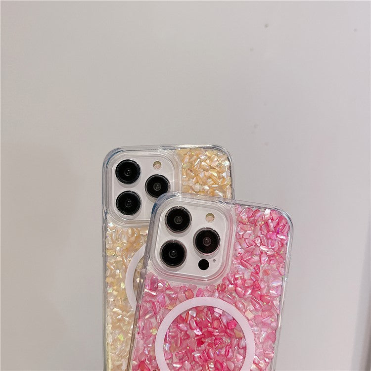 For iPhone 16 Pro Case Compatible with MagSafe Epoxy PC+TPU Shockproof Phone Cover - Cyan