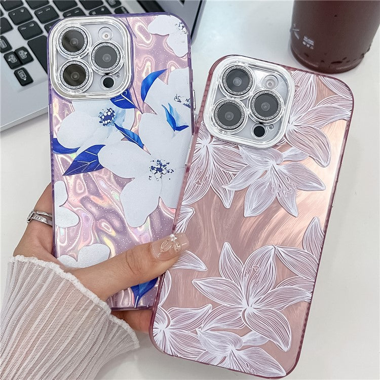 For iPhone 16 Pro Case Electroplated IMD TPU+PC Phone Back Cover with Glass Lens Film - FL7