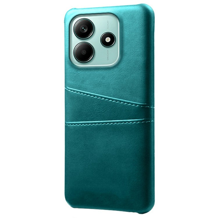 For Xiaomi Redmi Note 14 5G Case Dual Card Slots PU Leather + Hard PC Phone Cover - Green