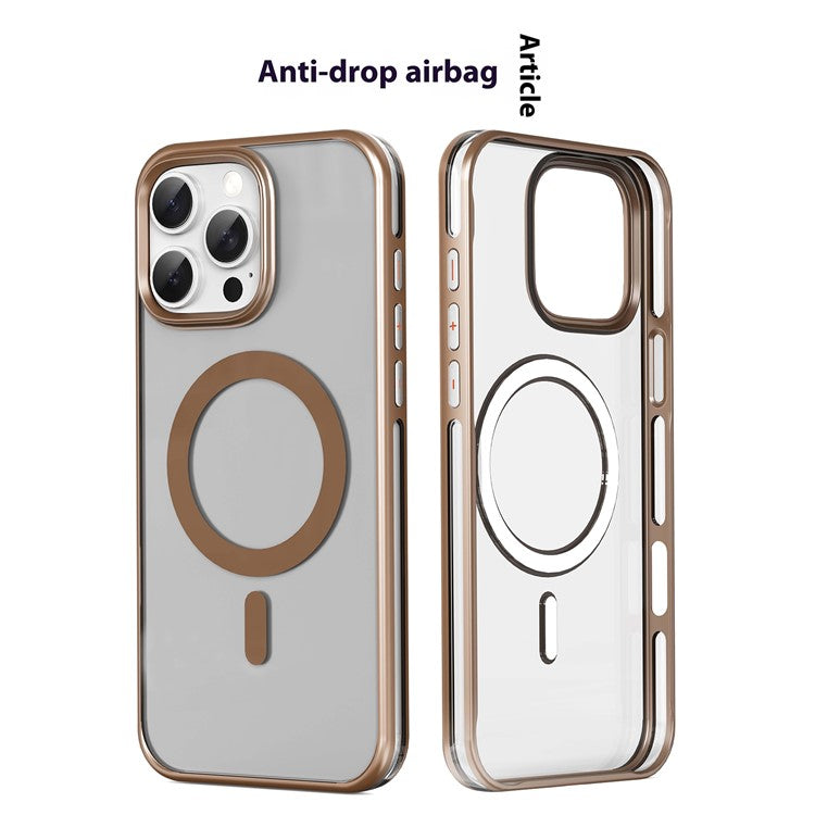 MUTURAL For iPhone 16 Pro Case Compatible with MagSafe TPU+PC Phone Back Cover - Grey