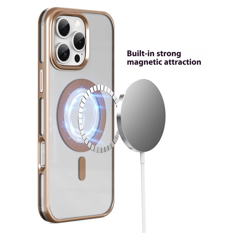 MUTURAL For iPhone 16 Pro Case Compatible with MagSafe TPU+PC Phone Back Cover - Grey