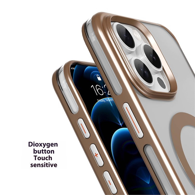 MUTURAL For iPhone 16 Pro Case Compatible with MagSafe TPU+PC Phone Back Cover - Grey