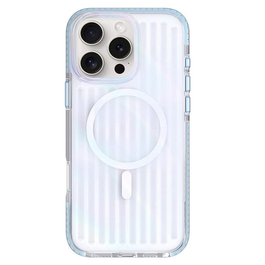 MUTURAL For iPhone 16 Pro Case Compatible with MagSafe TPU+PC Phone Back Cover Stripe Pattern