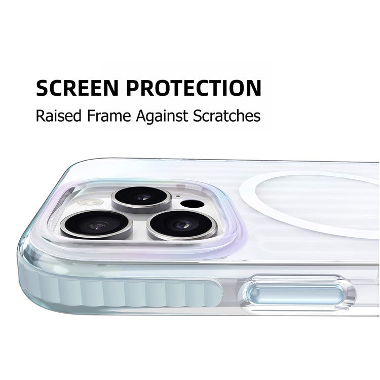 MUTURAL For iPhone 16 Pro Case Compatible with MagSafe TPU+PC Phone Back Cover Stripe Pattern