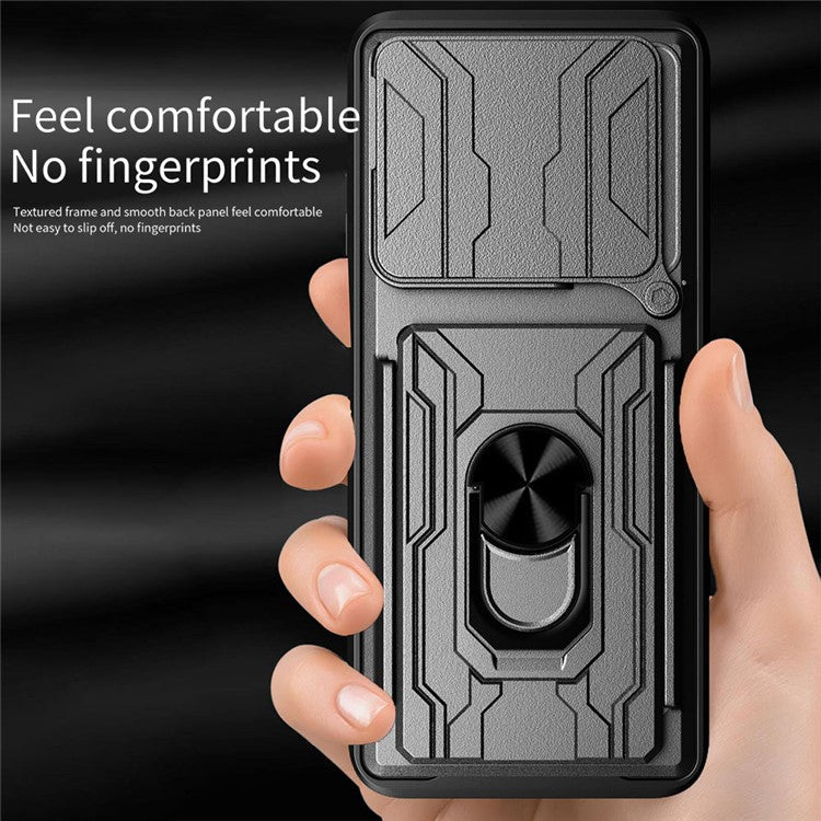 For Infinix GT 20 Pro 5G Case PC+TPU Kickstand Phone Back Cover with Camera Slider - Sapphire