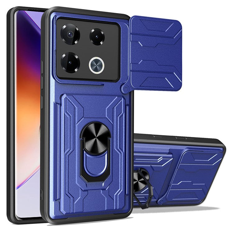 Phone Case For Infinix Note 40 Pro+  /  Note 40 Pro 5G  /  4G PC+TPU Kickstand Back Cover with Camera Slider - Sapphire