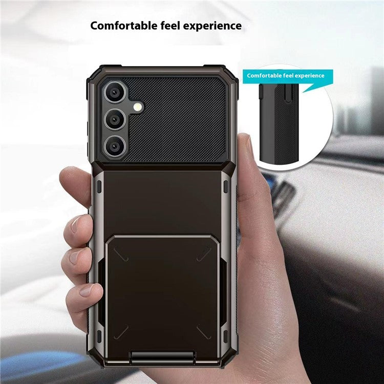 For Samsung Galaxy A16 5G / 4G Case PC+TPU Dual Layer Back Phone Cover with Card Holder - Blue