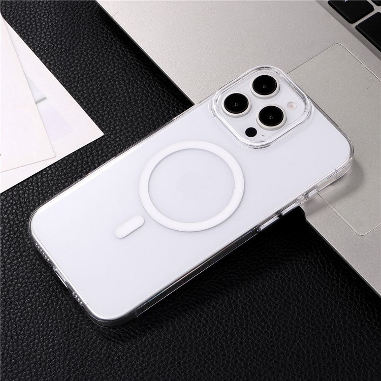 For iPhone 16 Pro Magnetic Case Compatible with MagSafe 1.0mm Ultra Thin PC Back Cover - White